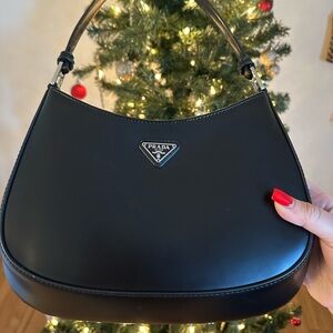 Prada Cleo Brushed Leather Shoulder Bag